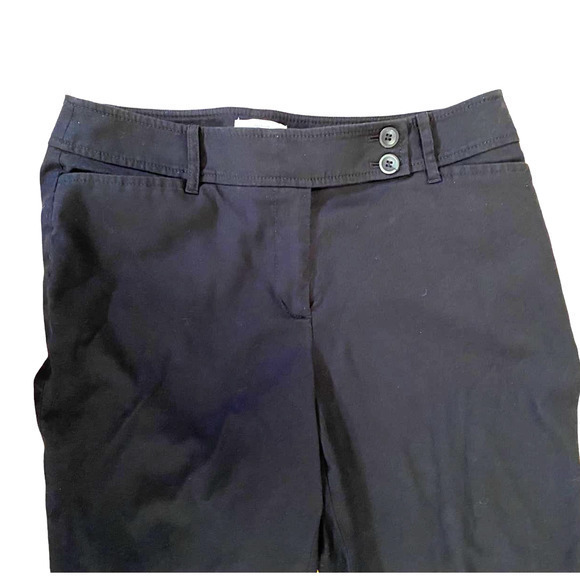 Ann Taylor Loft Black Julie Ankle Cropped Straight Leg Pants Cuffed Size 8 - Picture 5 of 10